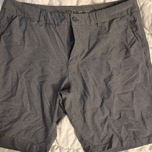 Hang Ten Men's Blue-Gray Micro-Stripe Flat Front Shorts